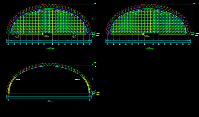 齐齐哈尔跨度110米，拱高35_7米煤棚网架